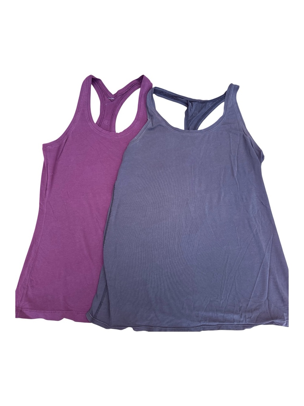 2 Lululemon athletica Women's yoga flowy tanks Plum and Charcoal size 6 or small